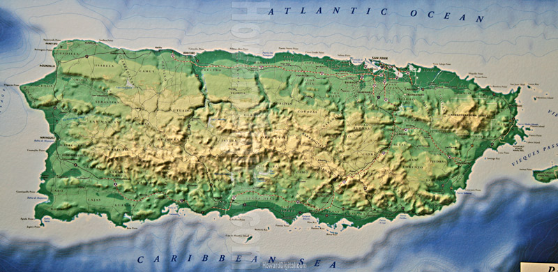 Raised Relief Maps - Puerto Rico Model - Location