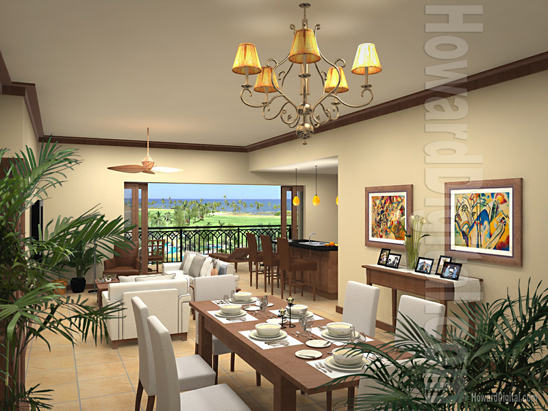 Architectural Rendering - Beach Villas at Ko Olina Resort - Oahu, Hawaii HI