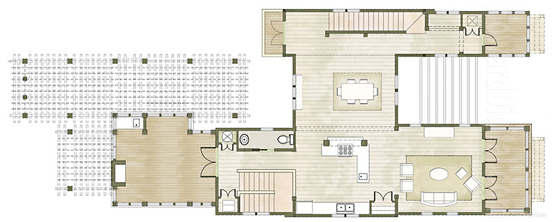 House Illustration DAG Nature Walk Floor Plan 2 home series